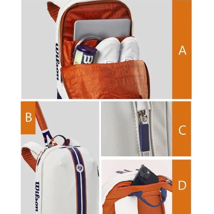 Tas Raket Tennis Wilson Roland Garros Tennis Backpack Bag Super Tour Series - Image 2